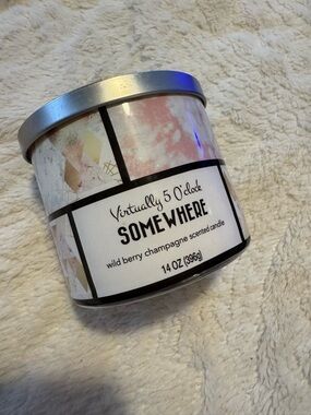 Virtually 5 O'clock SOMEWHERE Wild Berry Champagne Candle - Pink & Cream